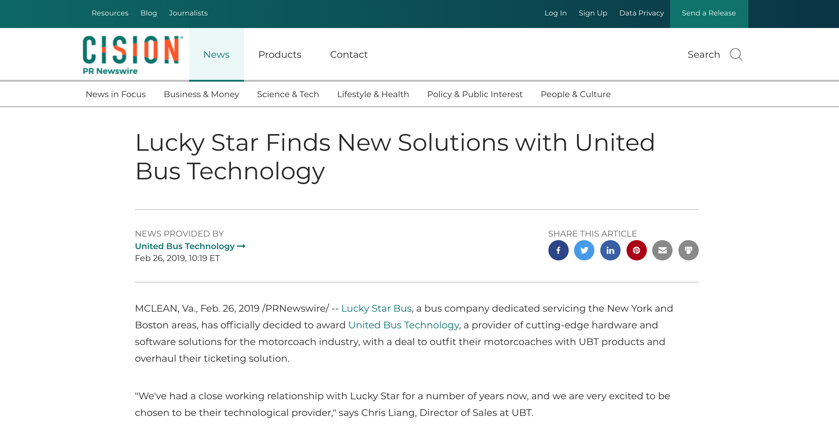 Lucky Star Finds New Solutions with United Bus Technology